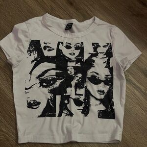 white & black crop top